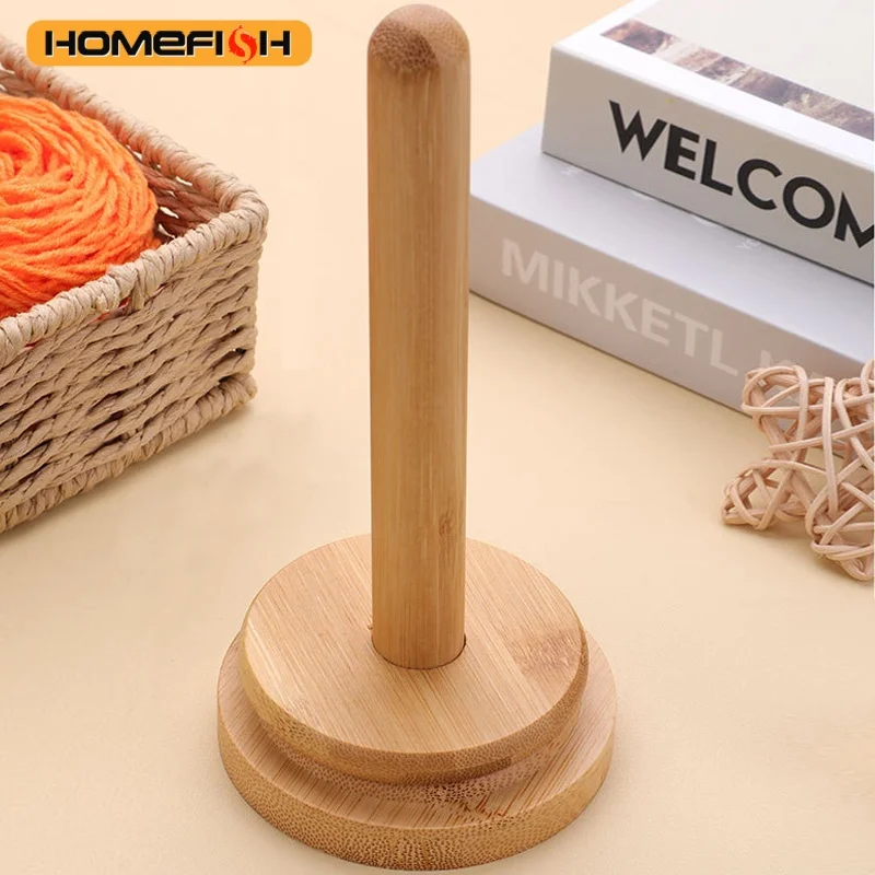 1 Set  Wooden Yarn Skein Holder Dispenser for Crocheting Knitting Classic Wooden Spinning