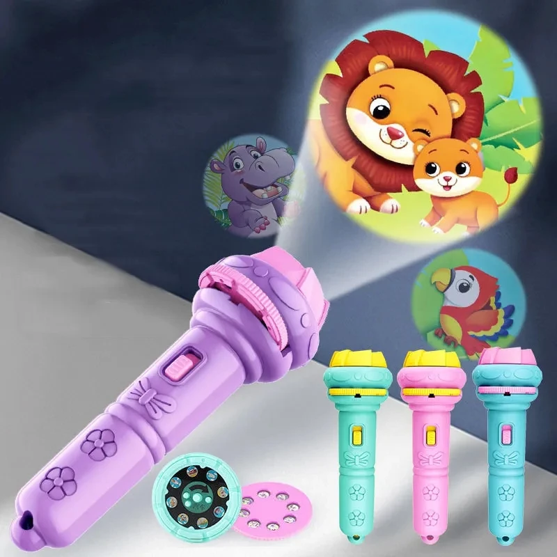 Flashlight Projector Torch Lamp Toy Cute Cartoon Creativity Toy Torch Lamp Flashlight Projector Toy Baby Sleeping Story Book Toy