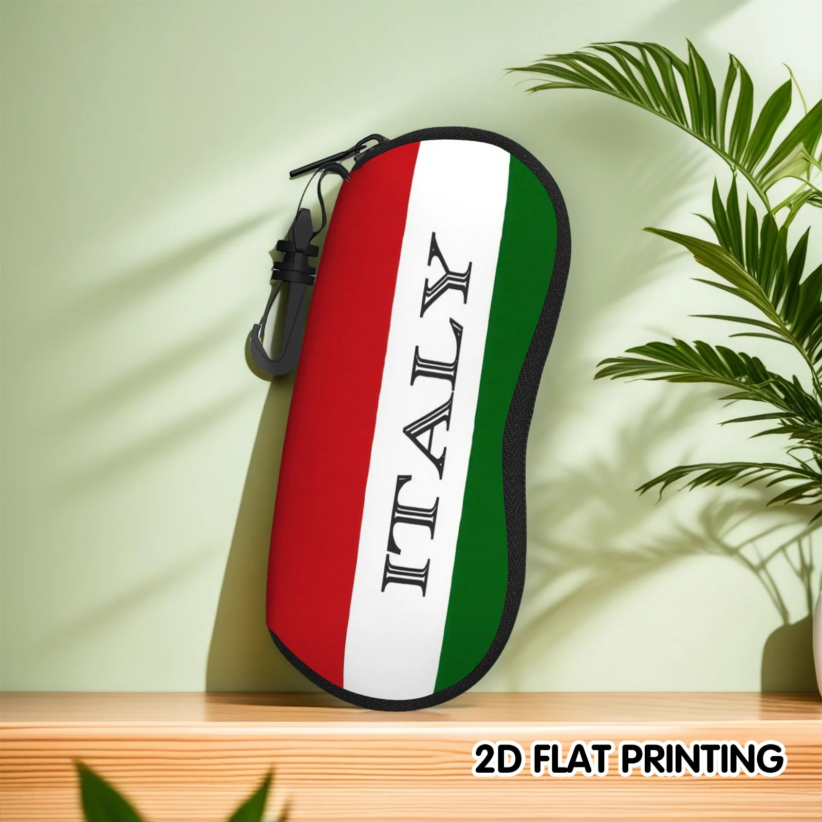 1pc of Italian Flag, 2D Printed Eyeglasses Case From Italy, Stylish Zippered Eyewear Bag, Extremely Lightweight and Portable