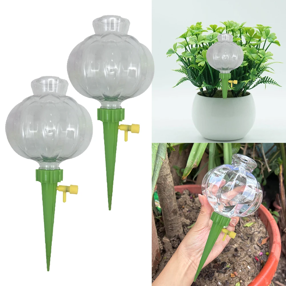 

2PCS Transparent Lantern Shaped Automatic Watering System Adjustable Drip Irrigation Aids For Garden Beds Hanging Baskets