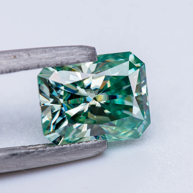 Moissanite Stone Natural Color Yellow Green Radiant Cut Lab Grown Diamond For Woman Charms Jewelry Making With GRA Certificate