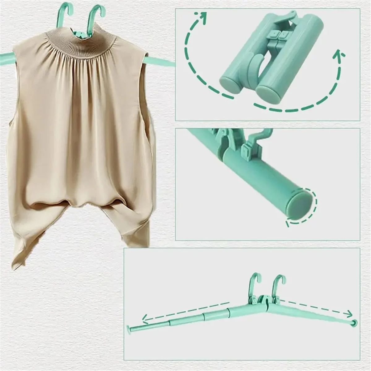Телескопическая вешалкаСкладные вешалки для одежды Складные вешалки для сушки одежды Вешалки для экономии места Многофункциональные