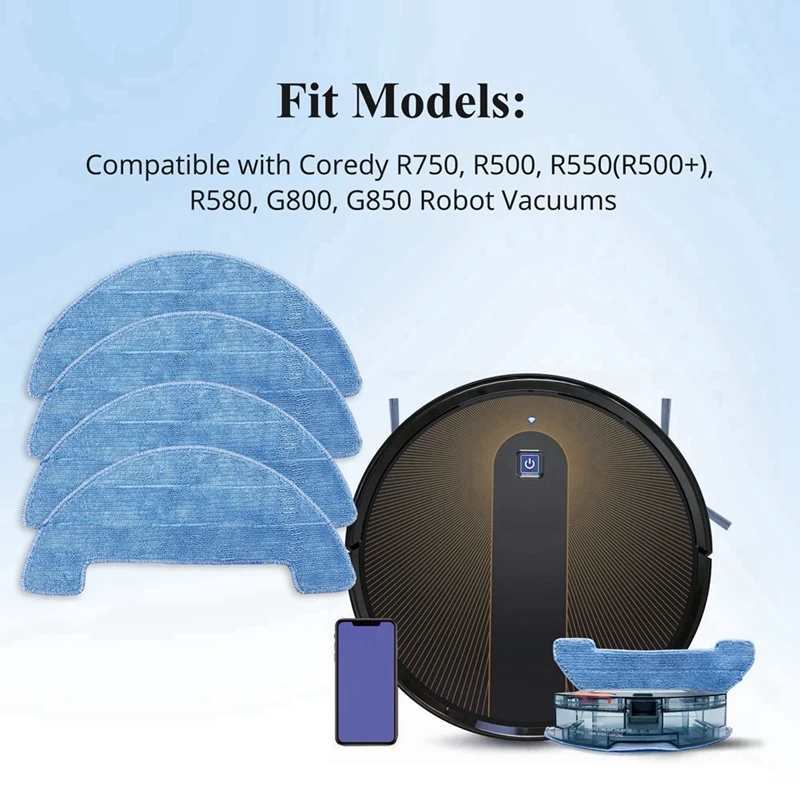 교체용 걸레 천 패드, Coredy R750, R500, R550, R580, G800, G850 로봇 진공 청소기 액세서리 호환