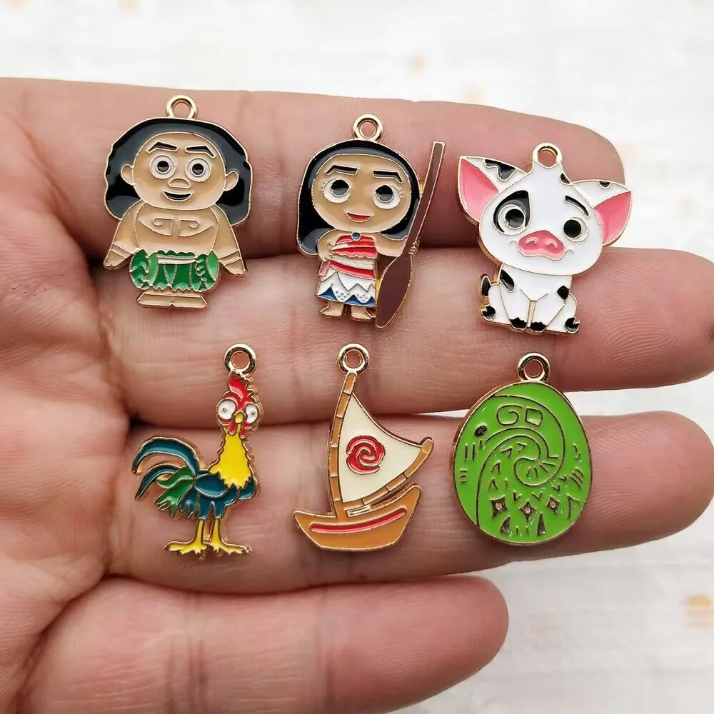 

10pcs Maui moana pet pua pig Earrings Pendant metal charm Necklace Keychain DIY Handmade material