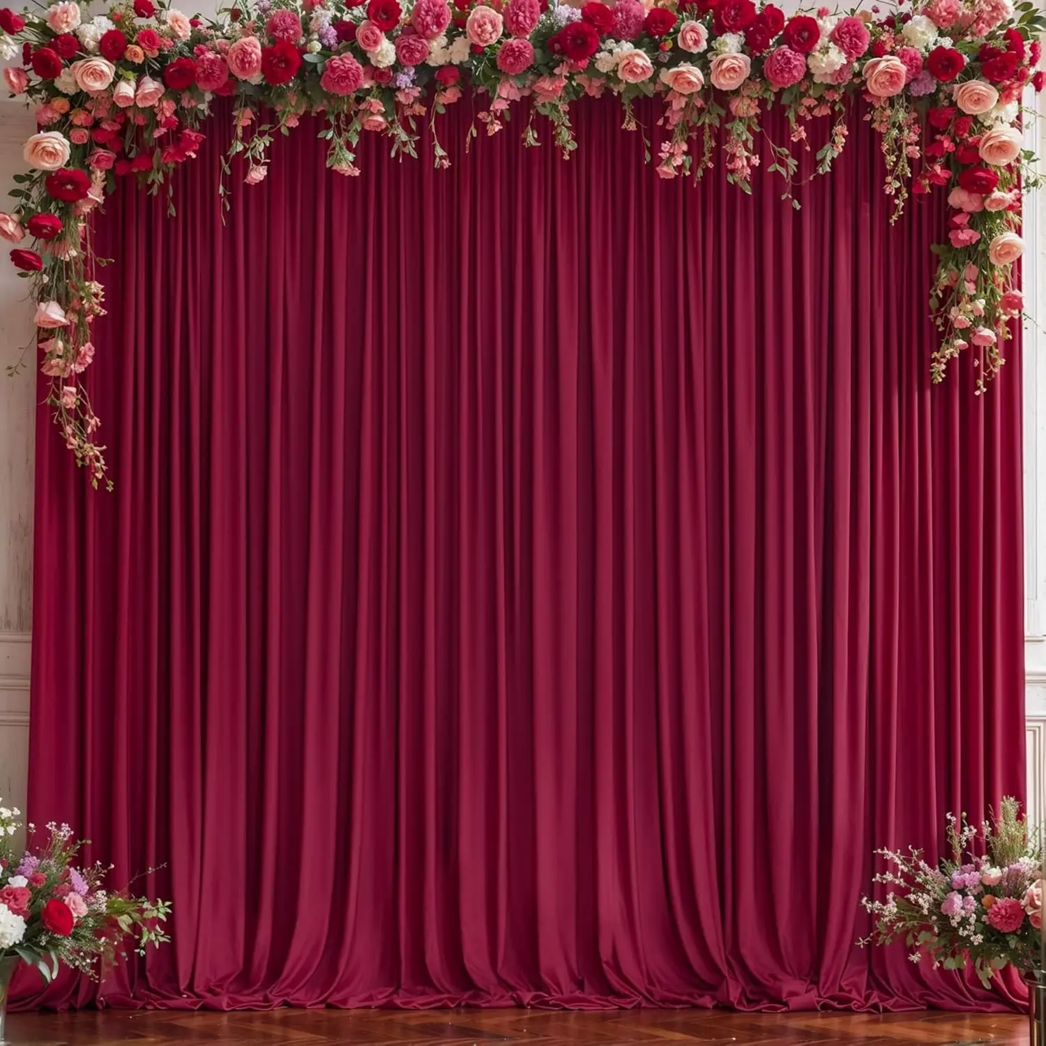 

4 Pack 5X10FT Elegant Blackout Backdrop Curtain Shower Party Decor Photography Background Drapery Panels