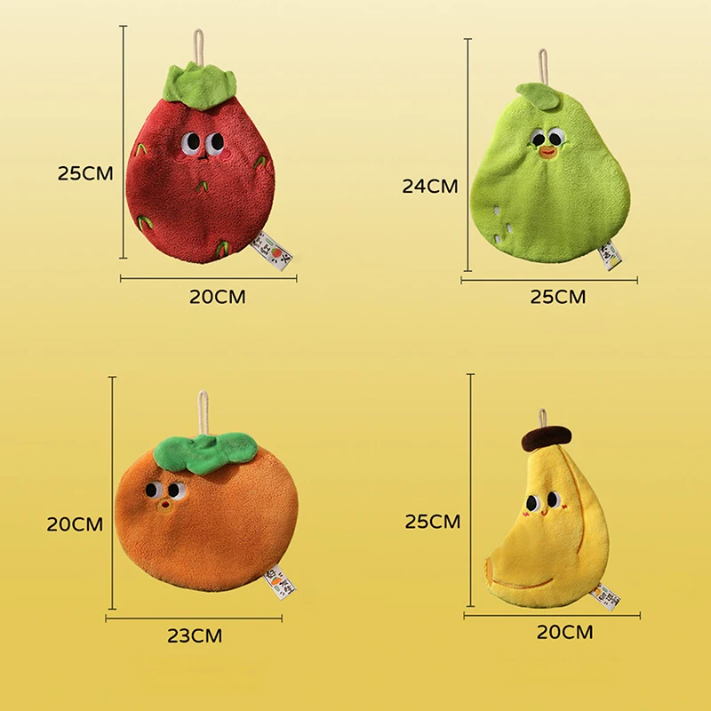 Asciugamano da cartone animato Asciugamani da cucina con frutta carina Asciugamano da appendere assorbente Panno per la pulizia della cucina Asciugamano ad asciugatura rapida per il bagno