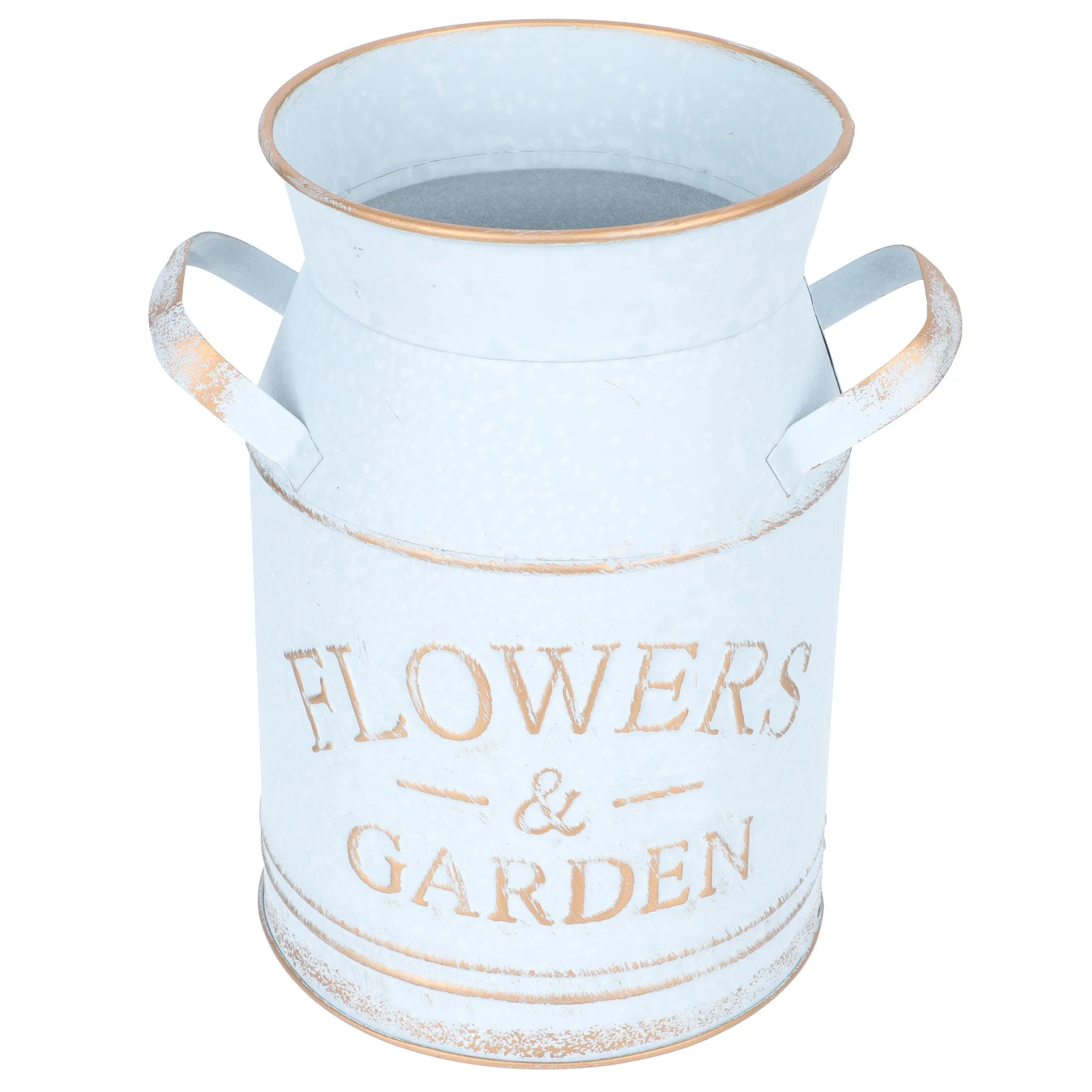 

1pc Vintage Flower Pot Galvanized Metal Vase For Floral Arrangement Farmhouse Rustic Home Decor Table Centerpiece Dried Fresh