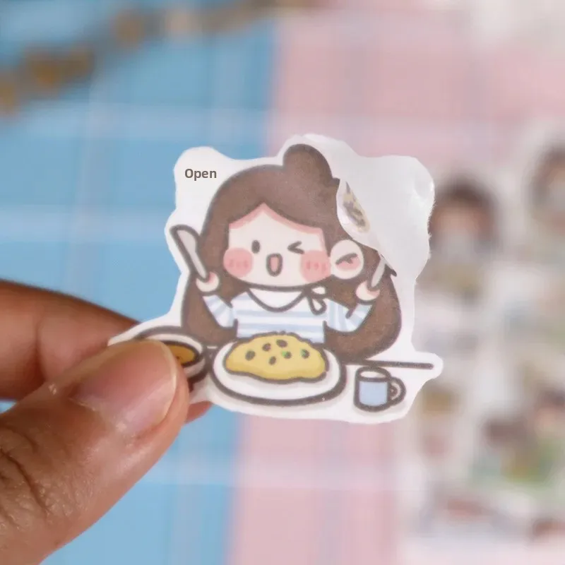 Cute Koinobori Washi Tape DIY Handmade Journaling Stickers One Pack 4 Sheets Student Labels Adorable Paper Stickies