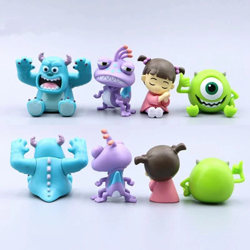 4Pcs University Monsters Inc Figures James P. Sullivan Anime Action Figure Michael Wozosky Randall Boggs Q Version Model Toys