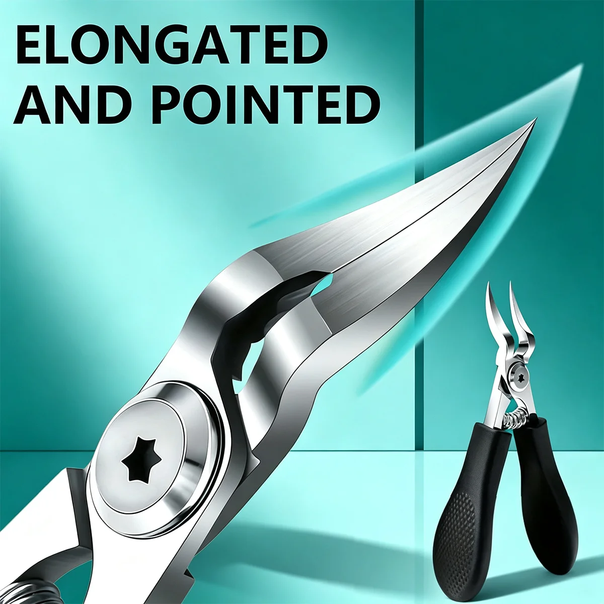Professional Angled Nail Clipper Wide Opening Design Stainless Steel Pedicure Cutter for Elderly Thick Toenails with Nail File