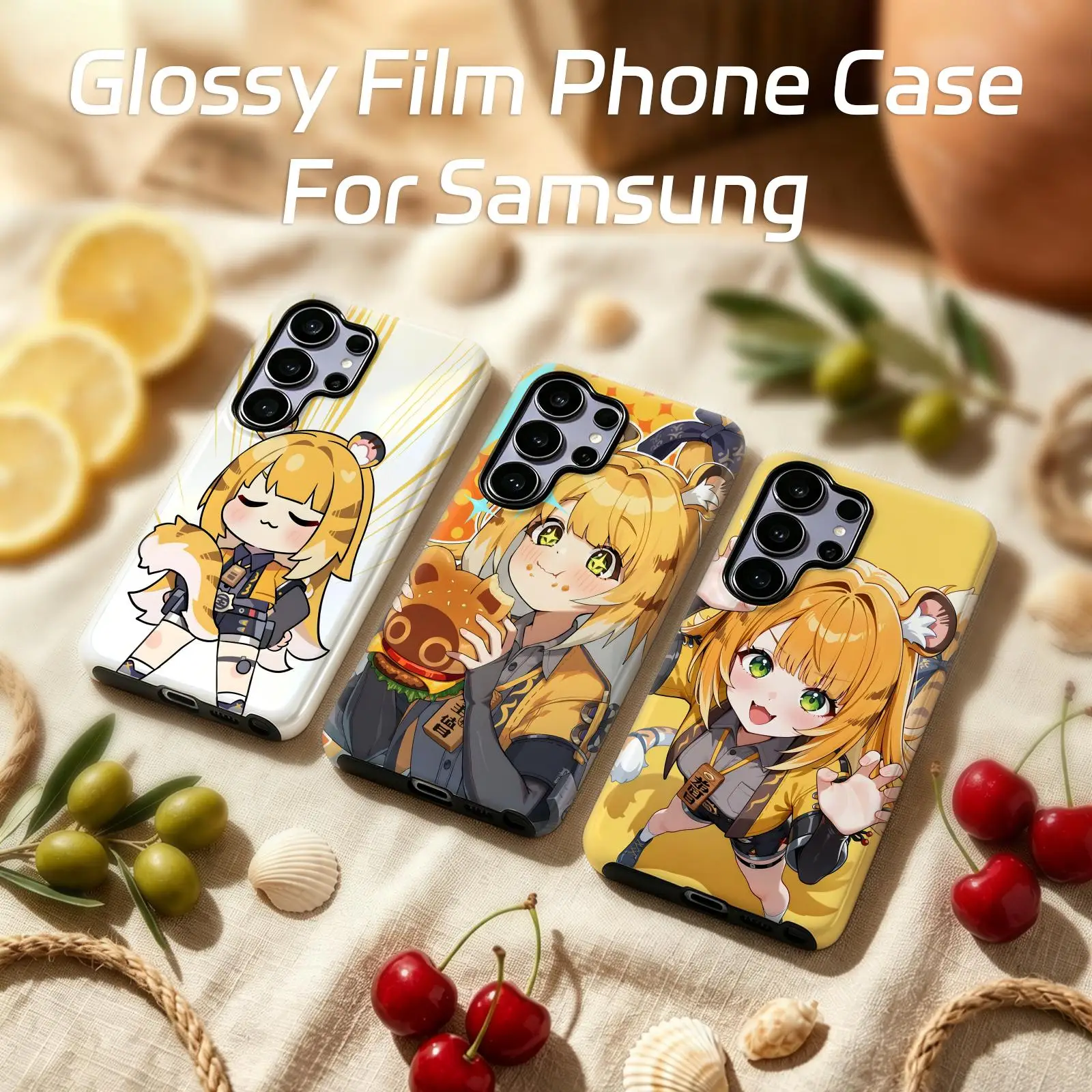 Funda de teléfono Zenless Zone Zero Ju Fufu para Samsung Galaxy S26 25 S24 S23 S22 S21, funda de teléfono con película ultra brillante