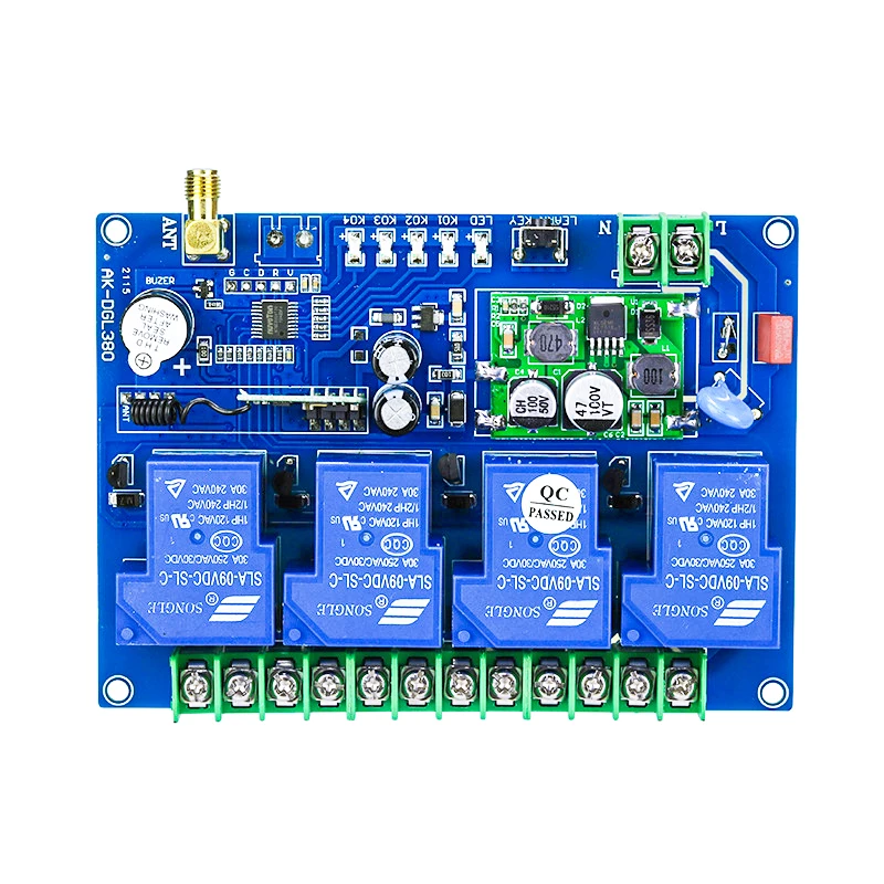 

Delay RF Remote Control DC12-48V Relay Receiver Module 433 Mhz 4ch Long Range Rf Transmitter And Receiver