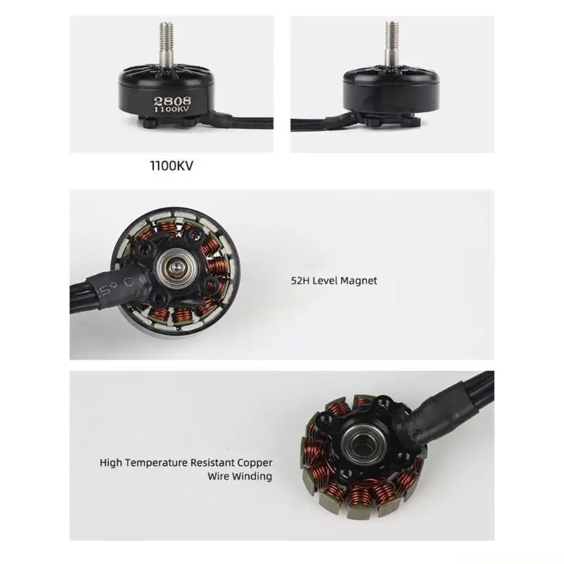 E56B 1pc/4pcs A2808 1100KV Motor 7in Propellers Powerful Brushless Motor for FPVs Traversing Remote Controlled Quadcopter