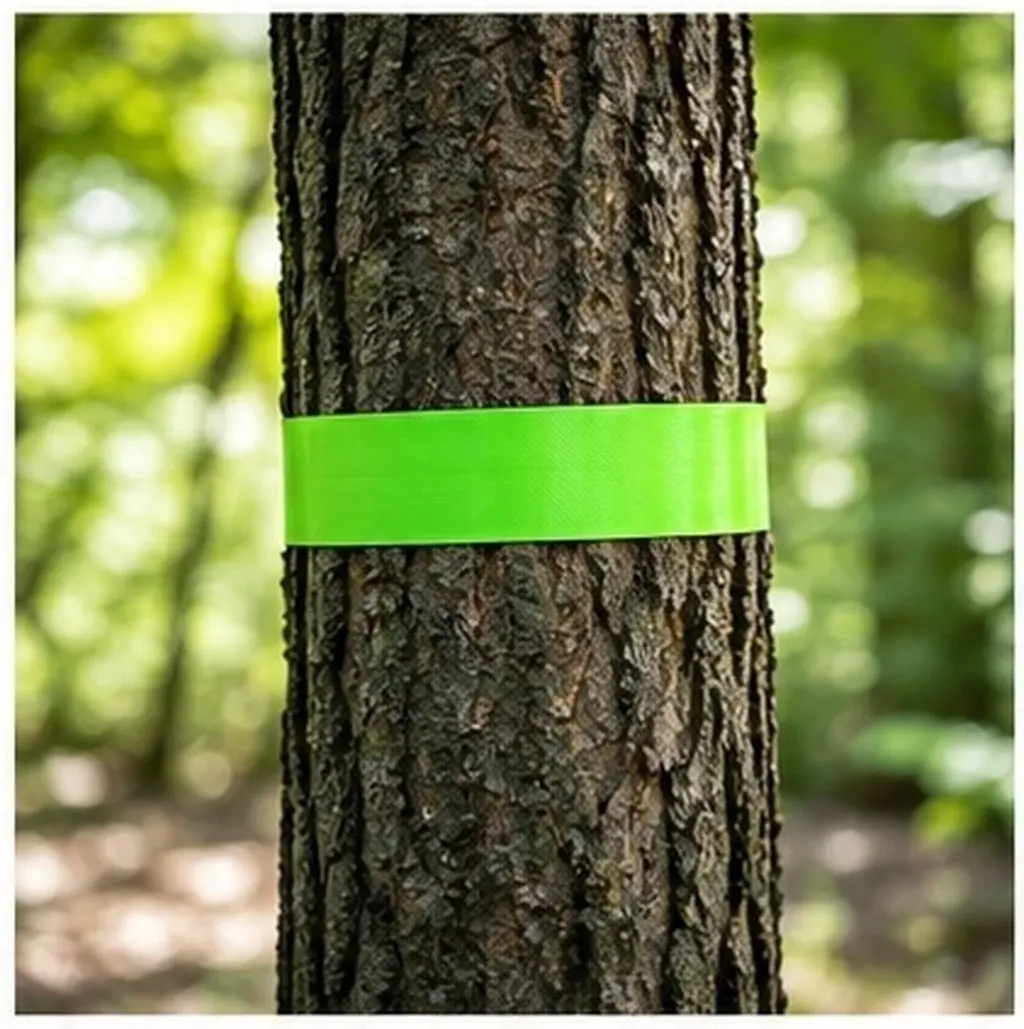 Fluorescent Marking Tape Green Non-Adhesive Safety Tape for Dangerous Areas Floor Tree Branches Boundary Warning