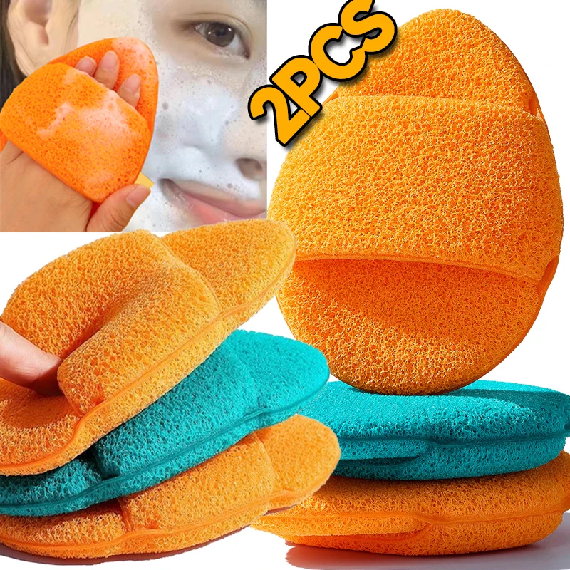 1/2PCS Face Wash Cleansing Puff Soft Cosmetic Sponge Deep Facial Cleansing Mask Makeup Remover Cosmetic Puff Reusable Clean Tool