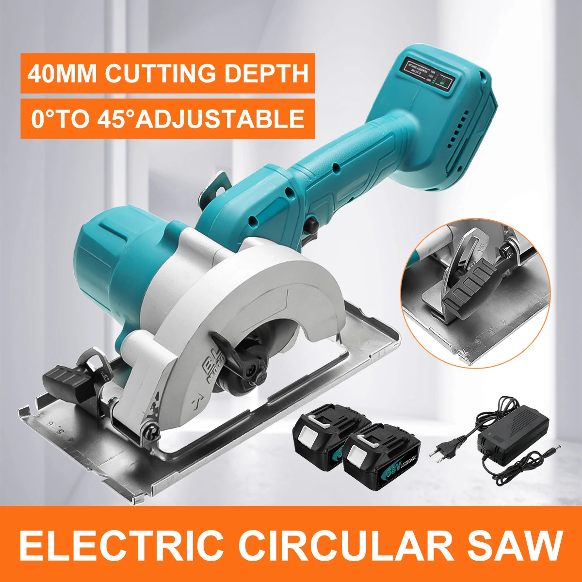 

Cordless Electric Circular Saw Woodworking Tool Wood Board Marble Cutting Adjustable Curved Sawing Tools For 18V Makita Battery