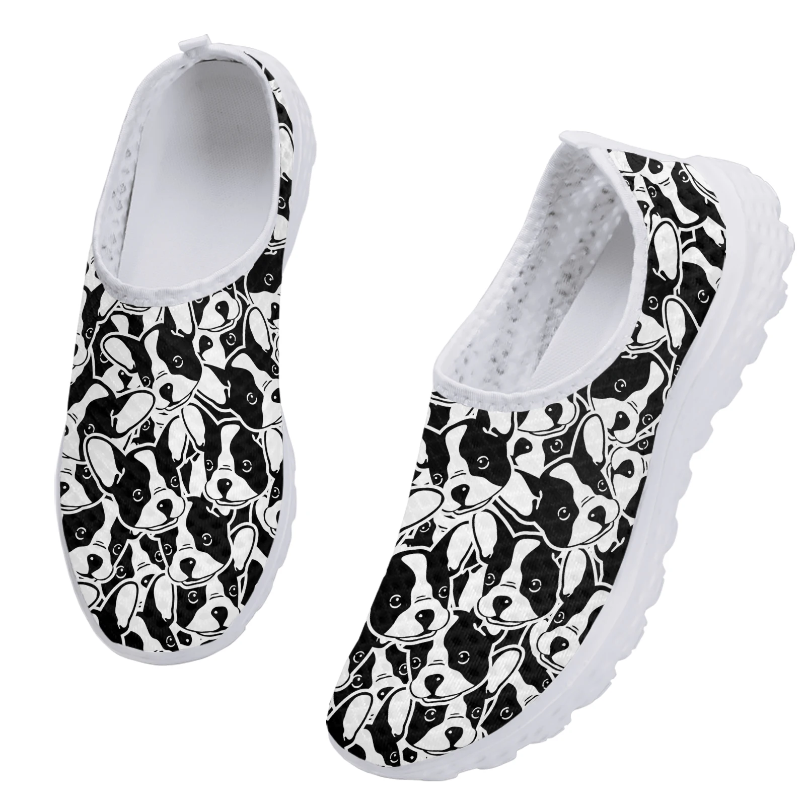 Boston Terrier Design Lightweight Outdoor Mesh Shoes Comfortable And Breathable Summer Shoes Leisure Shoes Zapatos