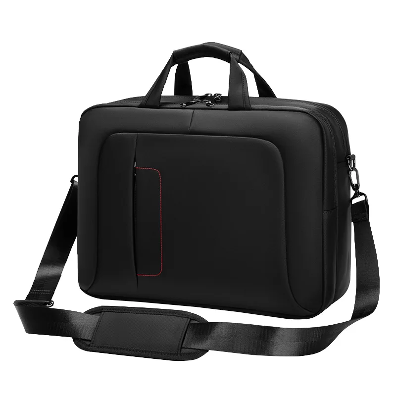 Maletín Oxford negro impermeable para hombre, bolsa de mensajero para ordenador portátil de negocios con logotipo personalizado