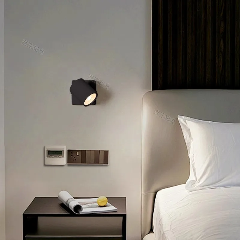 Lampada da parete a LED di ricambio Lampadina GU10 Faretto Lampada da lettura moderna semplice bBdroom accanto alle luci spot Colore bianco nero Foco