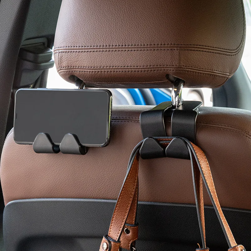 Ganci a doppia testa Sedili posteriori Gancio appendiabiti per poggiatesta Accessori per auto Supporto per appendere sedile posteriore per auto Gancio interno Organizzatore