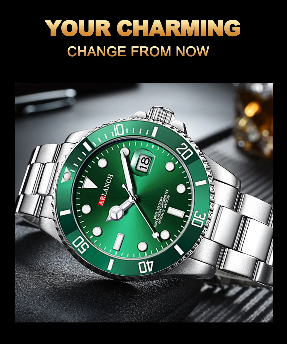 Business-Edelstahluhr 40mm Klassische Rot-Blaue Kreis-Taucheruhr mit Vergrößerungsglas und Kalender Quarzuhren montre homme – Detail 14
