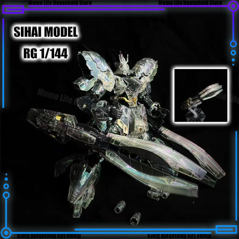 

SIHAI 1/144 RG Msn-04 Sazabi Двойная роговая воронка Лазерный цвет Полупрозрачная сборка Модельные наборы Фигурка Робот Пластиковая модель