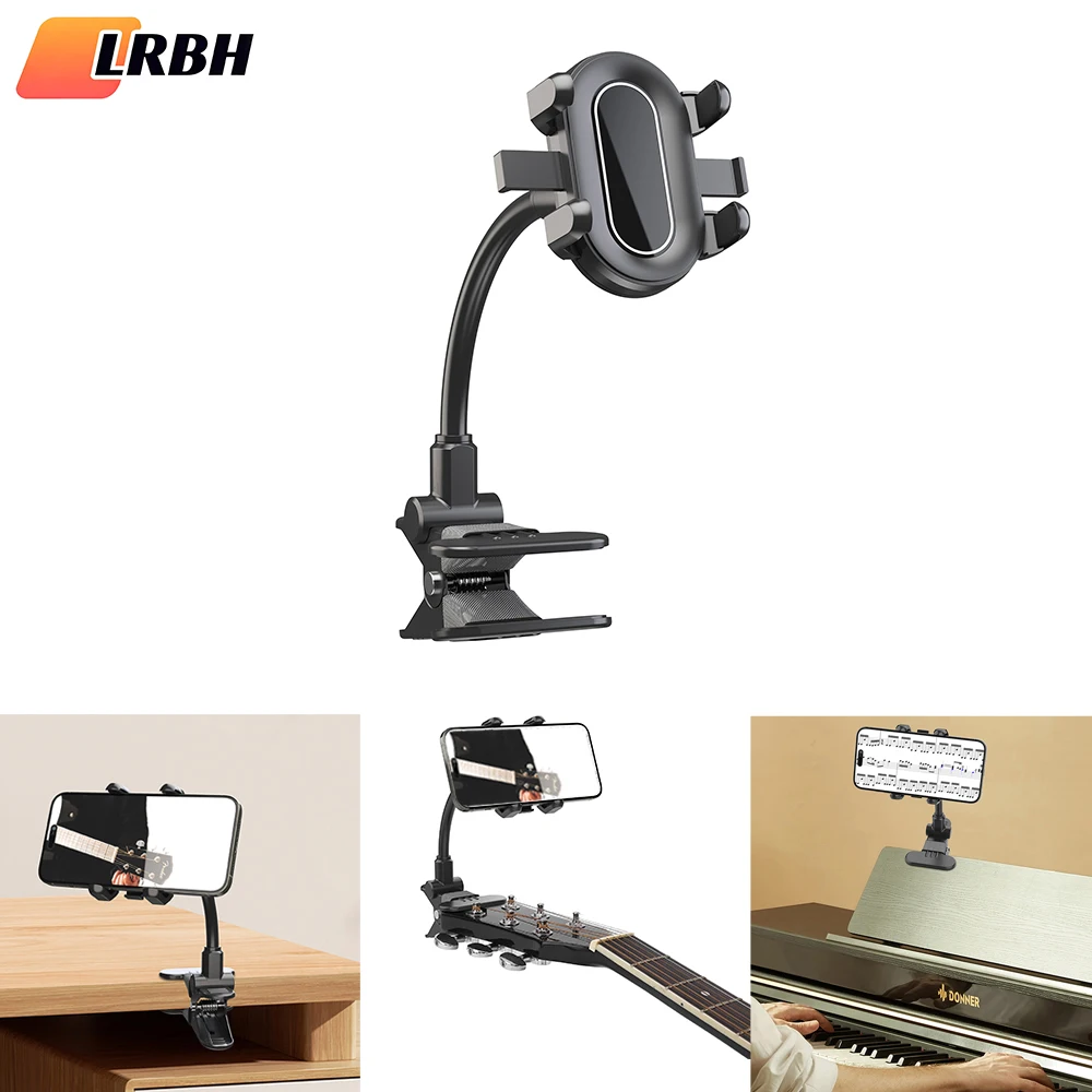 

Guitar Head Holder Mount for Live Broadcast Teaching Video Recording Android and iPhone Compatible Electric Guitar/Bass/Ukulele