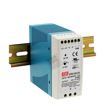 MEAN WELL DRA-60-12 DRA-60-24 DIN Rail Switching Power Supply 110V/220V AC To DC 12V 24V Meanwell SMPS DRA-60