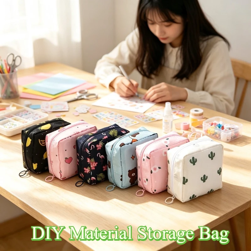 DIY Material Storage Bag Women Girls Napkin Sanitary Pad Pouch Cosmetic Bag Case Portable Coin Purse Mini Travel Organizer