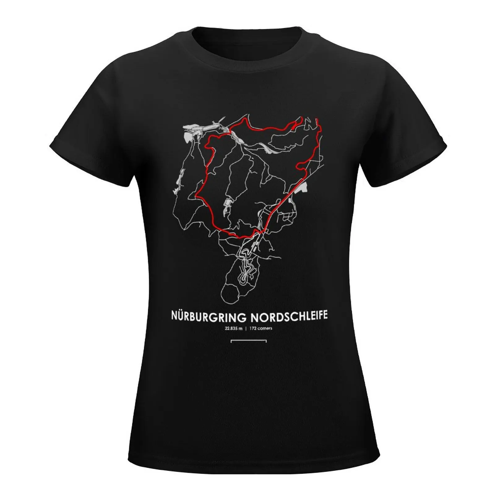 NURBURGRING NORDSCHLEIFE - GERMANY TRACK MAP 2.0 RED Classic T-Shirt tops workout shirts for Women