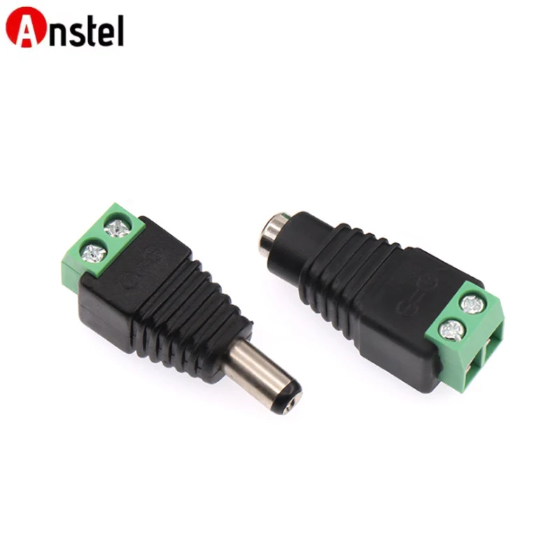 5521 DC Adapter Plug Screw Type 5.5mm X 2.1mm 12V 24V Power Jack Socket Connector for Led Strip CCTV Security Camera Cable Wire