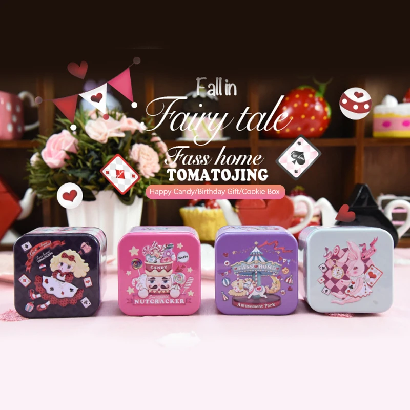 Cartoon Coelho e Nutcracker Tin Jars, Sealed Jar, Candy Box, Tea Pot, Jewelry Storage Organizer, Tinplate Packing Case, 7.7*6.5cm