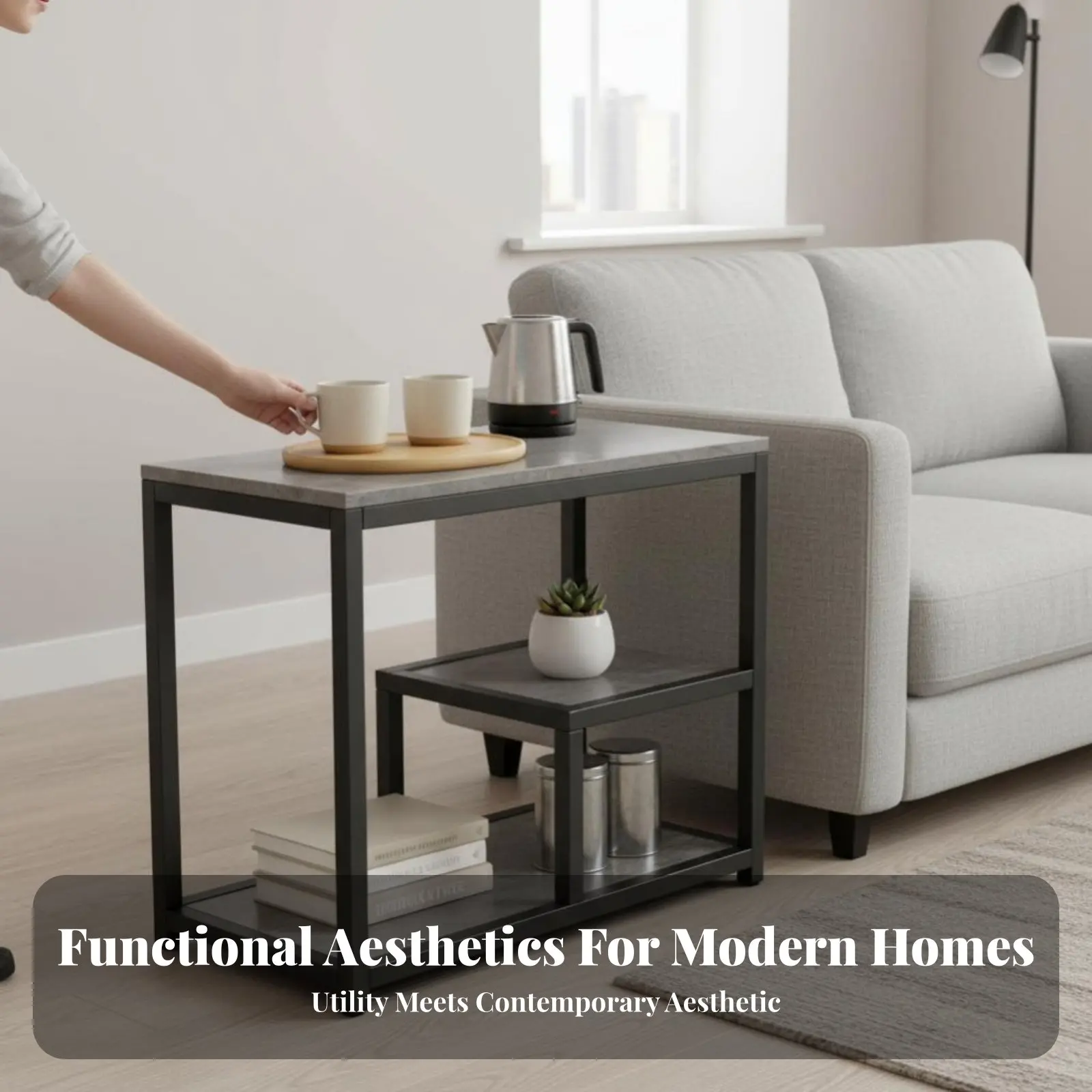 

Трехуровневый узкий приставной столик: тонкий дизайн, многофункциональность, простая сборка, идеально подходит для небольших помещений