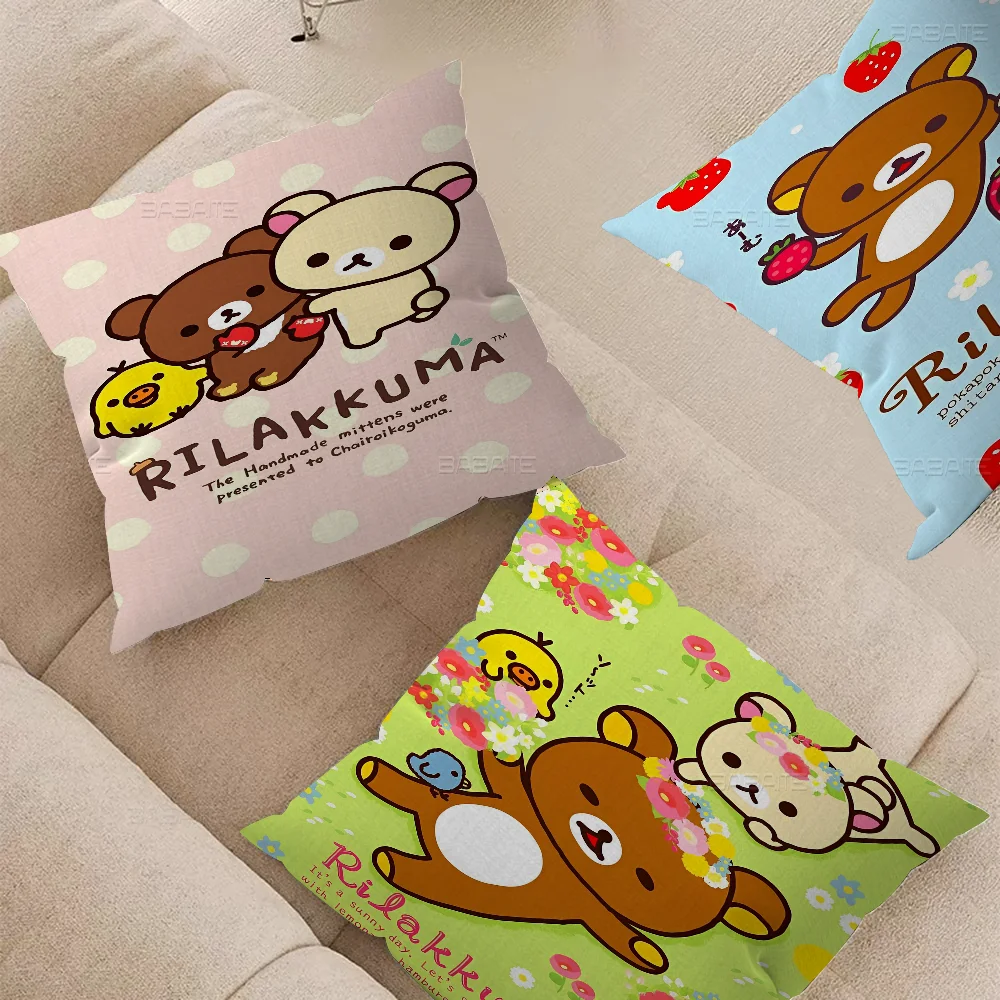 

Cute Cartoon R-Rilakkuma Pillowcase Toon Gift Cushion Cover Bedroom Home Sofa Chair Seat Decor Pillow Case