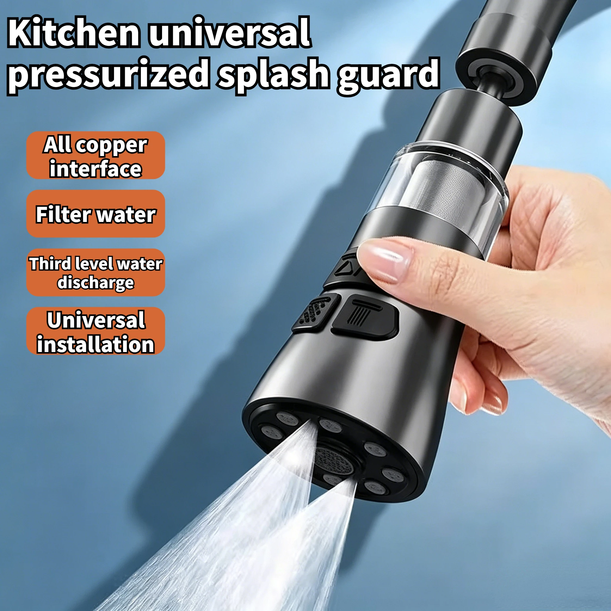 

Kitchen Faucet Extender With Filter Function Universal 720° Rotate Aerator Splash Filter Washbasin Faucet Bubbler Nozzle Aerator