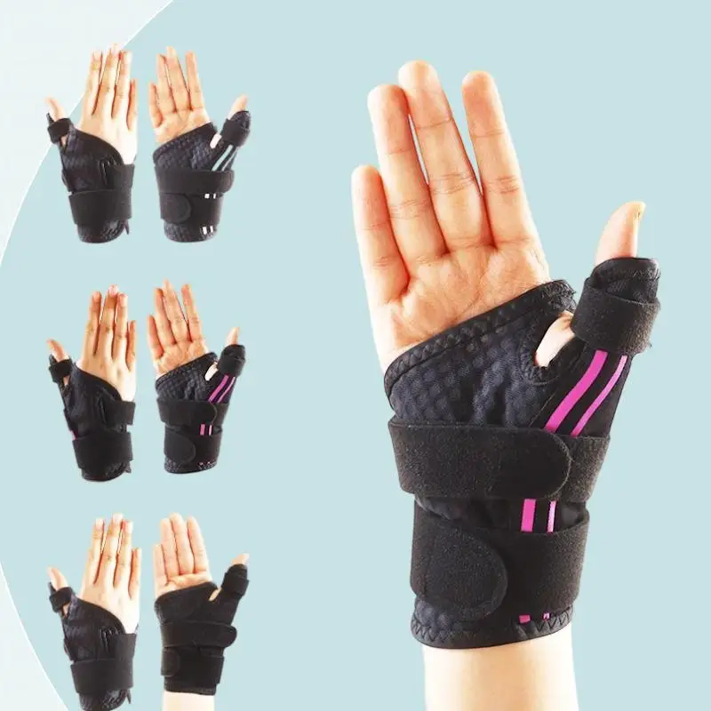 1Pc Adjustable Comfortable Breathable Wrist Splint Support Brace With Adhesive Strips, Secure Fastening, Suitable For Sports