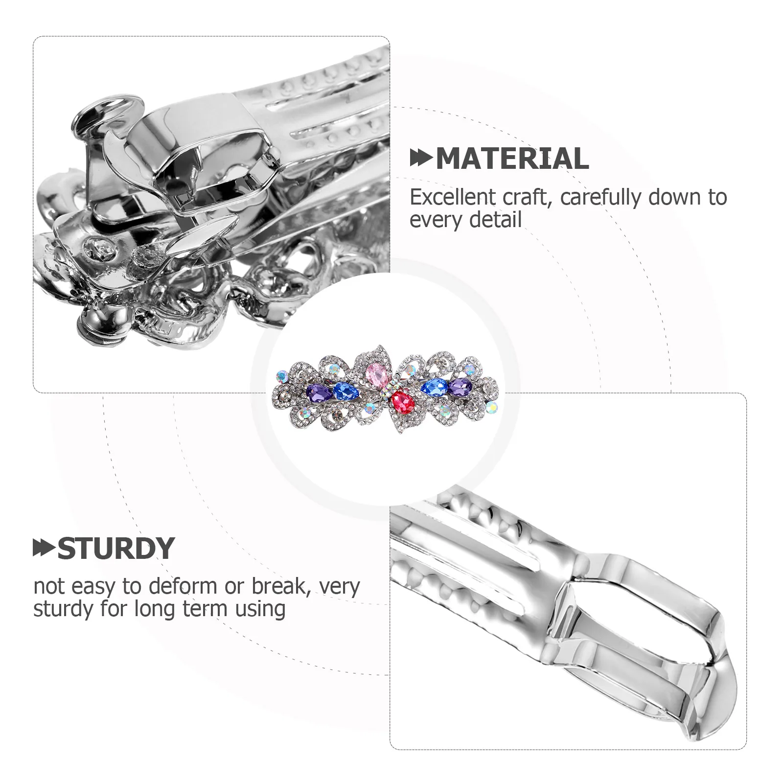 

Shiny Rhinestone Hair Clip Women Durable Comfortable Wedding Engagement Honeymoon Styling Accessories Hair Clip