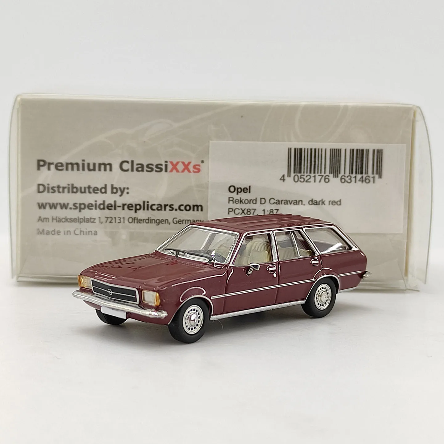 Modelo de Coche de Aleación Diecast PCX Escala 1:87 Opel Rekord D Caravan