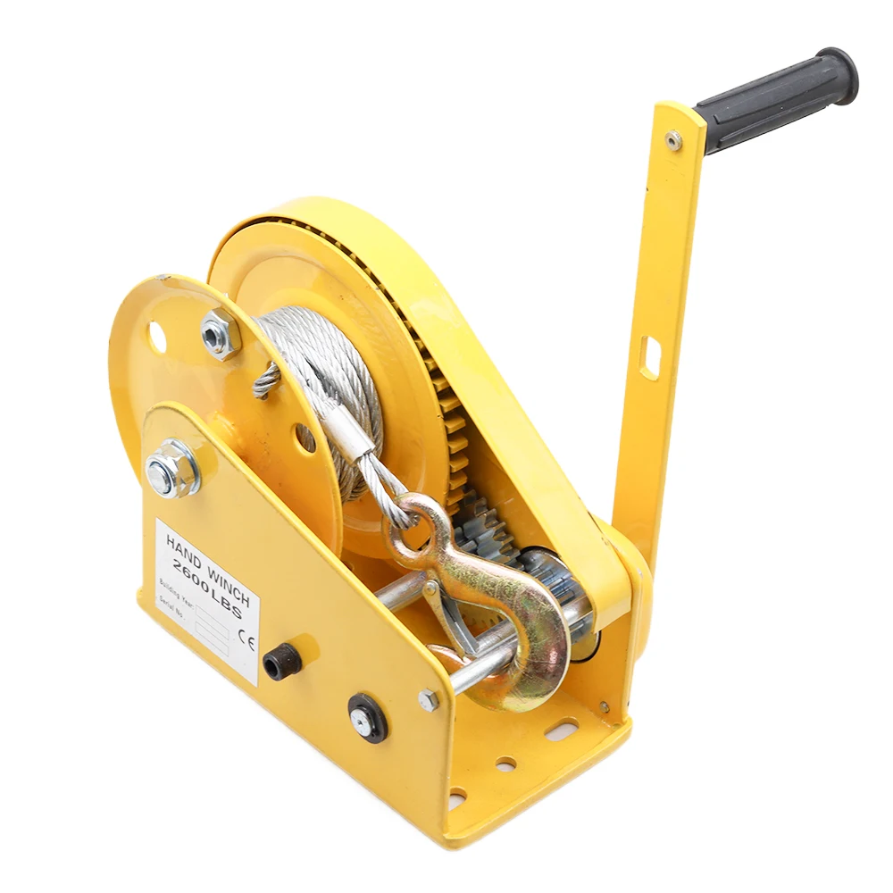 1200/1800/2600LB Two-way Self-locking Small Hand Windlass with Automatic Brake Manual Winch Tractor Winch Portable Whinches