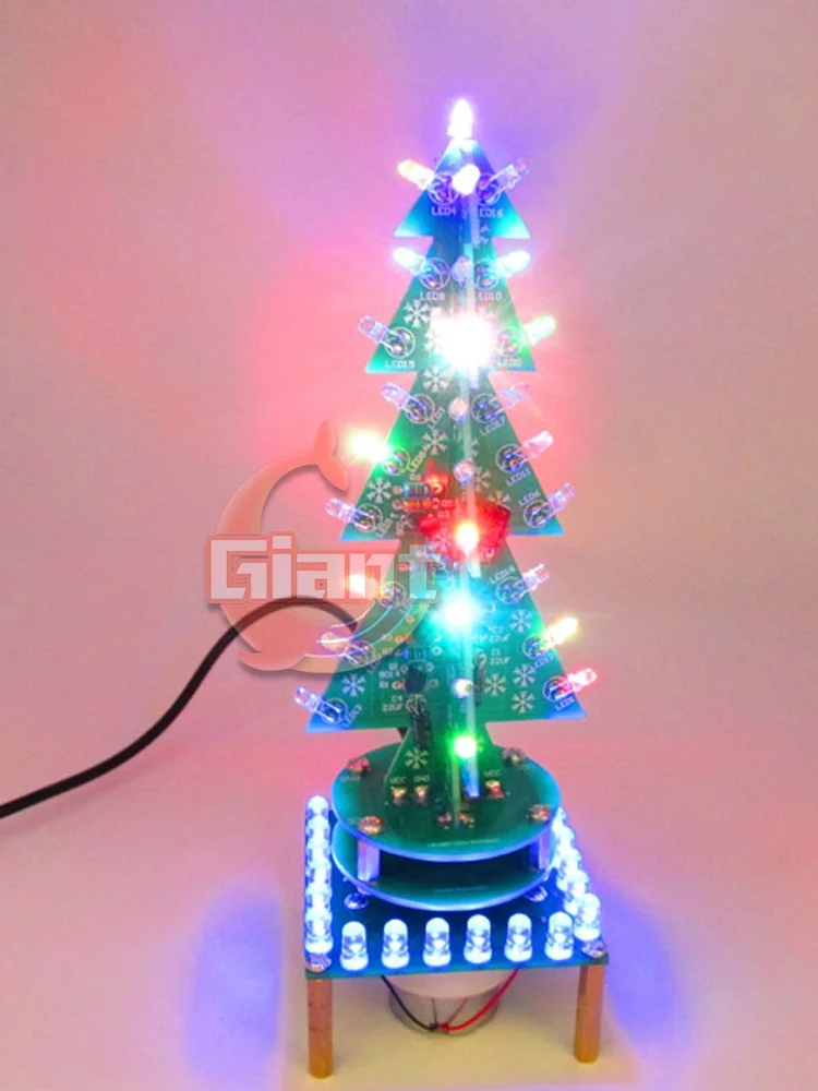 Rotating Tabletop Christmas Decoration Tree DIY Colorful Music Christmas Tree Multicolored LED Water Lamp Breathing Light Parts