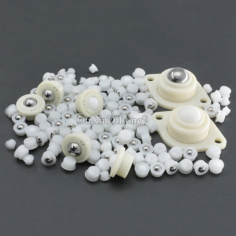 

NEW 50PCS Universal Ball Casters Nylon/Bearing Steel Ball Bearing Bull Eye Wheel Transfer Omni Wheel Transmission System Pulleys