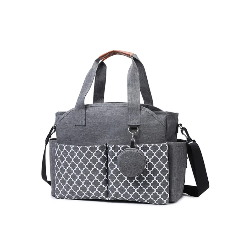 

Сумка для детских подгузников большой вместимости, износостойкая сумка для мамы с несколькими отделениями, регулируемый плечевой ремень, водонепроницаемая сумка для мамы