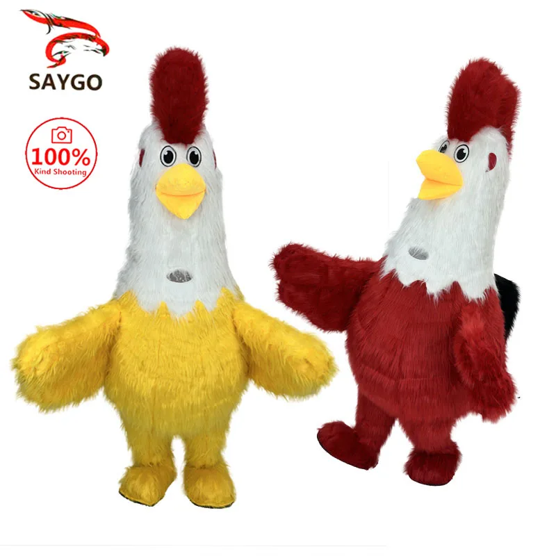 

SAYGO Inflatable Plush Rooster Costume Adult Anime Mascot Cosplay Christmas Carnival Party Dress Set
