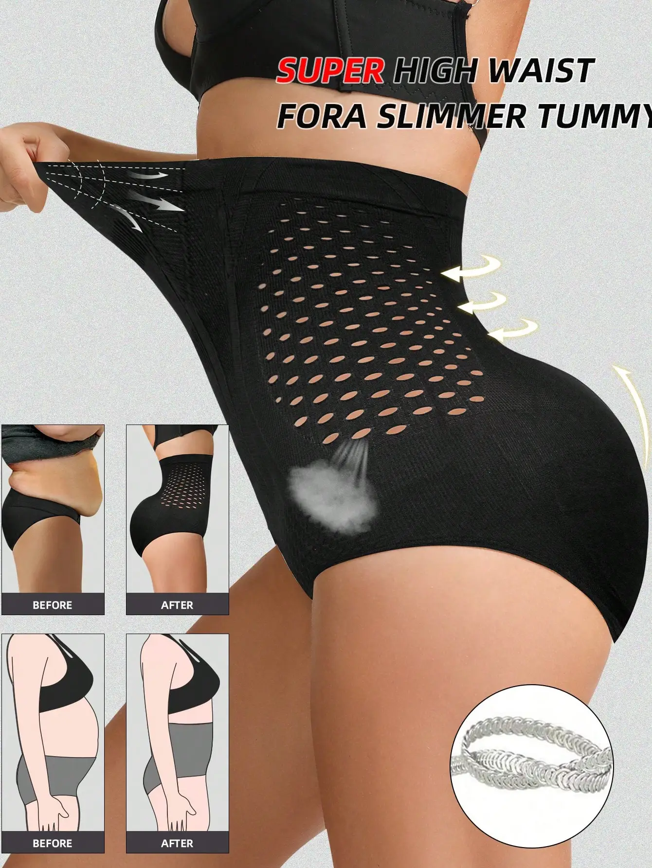 Damen High-Waist Nahtlose Shapewear-Höschen: Bauchformende Slips, Schlankheitsunterwäsche, Postpartum Po-Former, Körperformung