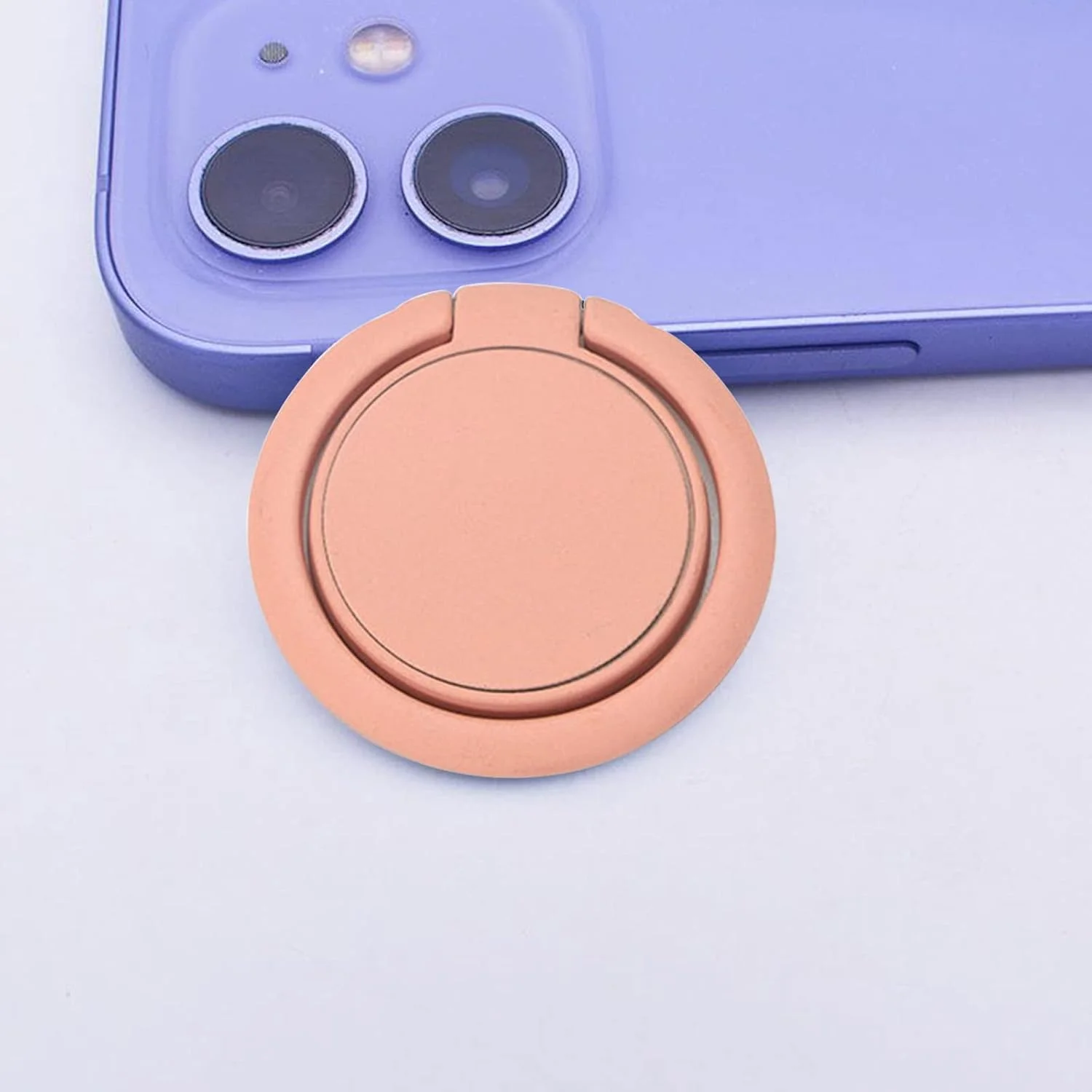 [2 Pack] Matte Finish Round Ultra-thin Cell Phone Ring Holder Stand,  random color  and 180  Adjustable Finger Ring Kickstand wi