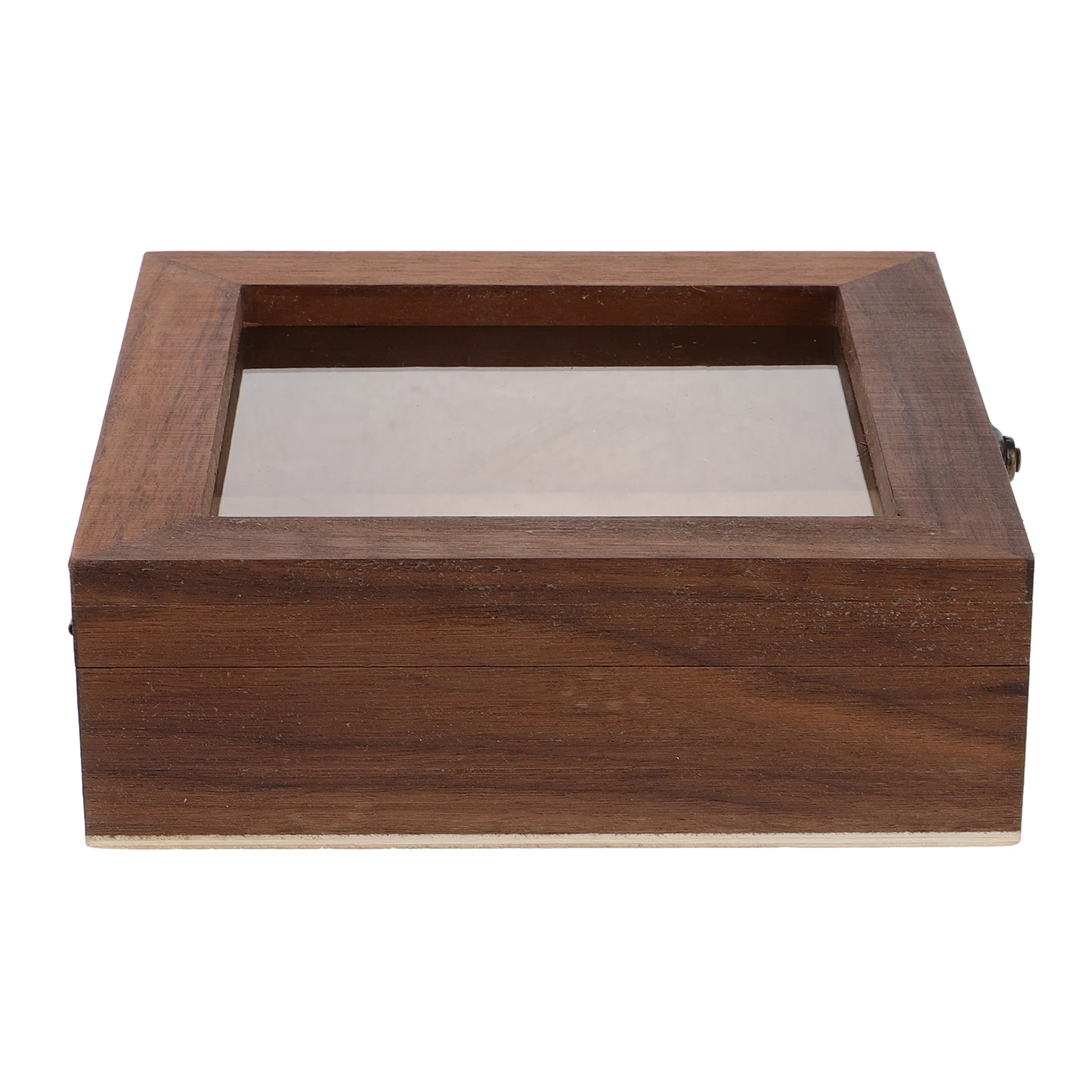 

Vintage Wooden Case Clear Lid Storage Box Butterflies Dried Flowers Hardwood Specimen Display Frame Collection Case
