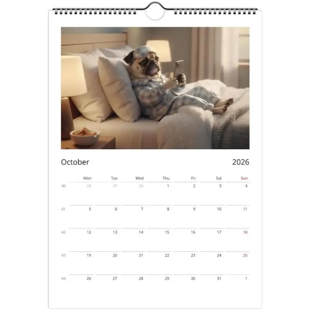 

Pug Calendar 2026 German Shepherd Golden Retriever Wall Calendar Family Planner Daily Activities Funny Dog Calendar Home Decor
