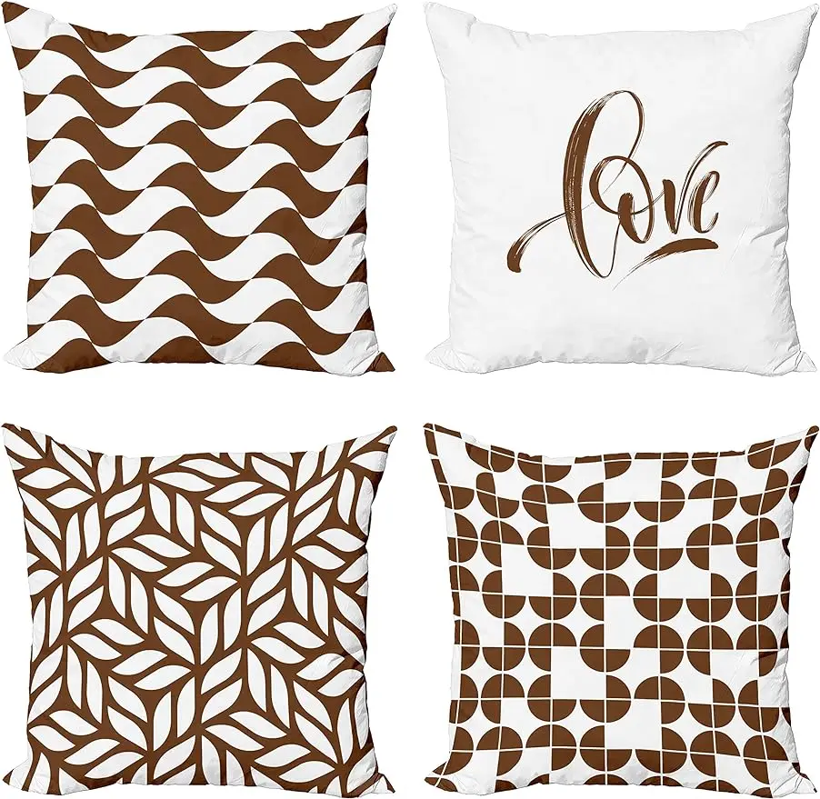 Transform Your Outdoor Space: A DIY Expert's Review of the Stylish Brown Love Pattern Pillow Cover