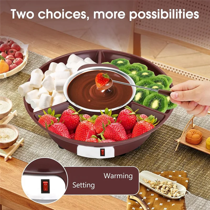 B98A-10Oz وعاء صهر الشوكولاتة الكهربائية الصغيرة آلة تدفئة نافورة فوندو الشوكولاتة لزبدة الجبن والشوكولاتة والحليب