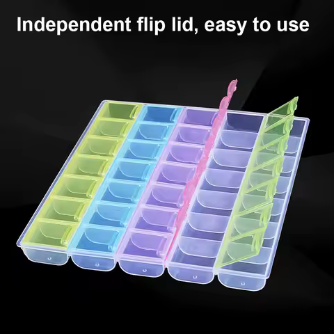 Diamond Painting Crystal Beads Holder Case Storage Box Nail Art Rhinestone Tools for Organize Arts Crafts Sewing Container